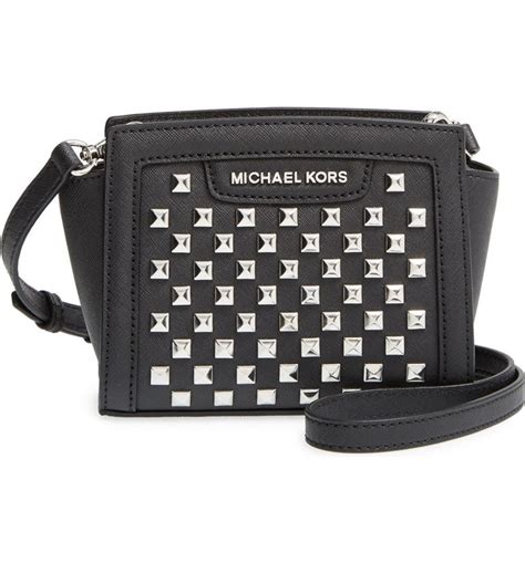 michael michael kors crossbody studded mini selma|selma mini crossbody bag.